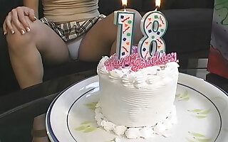 18th Jubilee – horny comme ci gets her first dildo