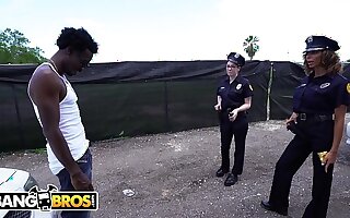BANGBROS - Lucky Suspect Gets Tangled Up With Some Super Sexy Unmasculine Cops