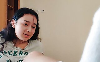 Step sister with white socks and granny panties
