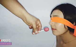 I cheat on my stepsister in a game of flavors and in the end she ends up getting a cock in her mouth and cum all over her face
