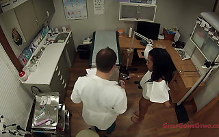 Shy Unaffected Teen Girl Examined By Doctor Compulsory Physical