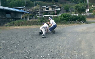 Beautiful Japanese teens get their hairy pussies fucked in orgy at daddy's house!